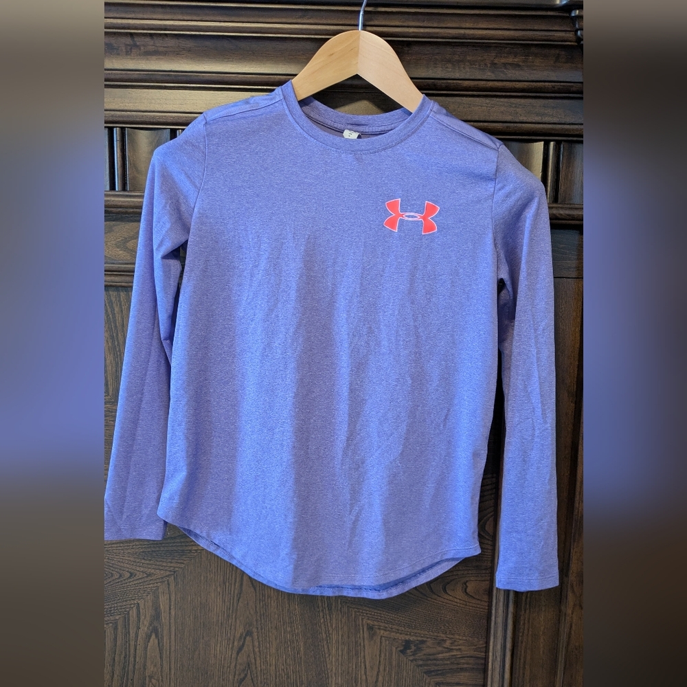 Under Armour Kids Purple Long Sleeve Running Heatgear Shirt